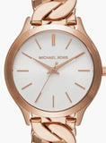 Michael Kors Runway Three-Hand Silver Dial Rose Gold Steel Strap Watch for Women - MK7473 Buy Now By Michael Kors