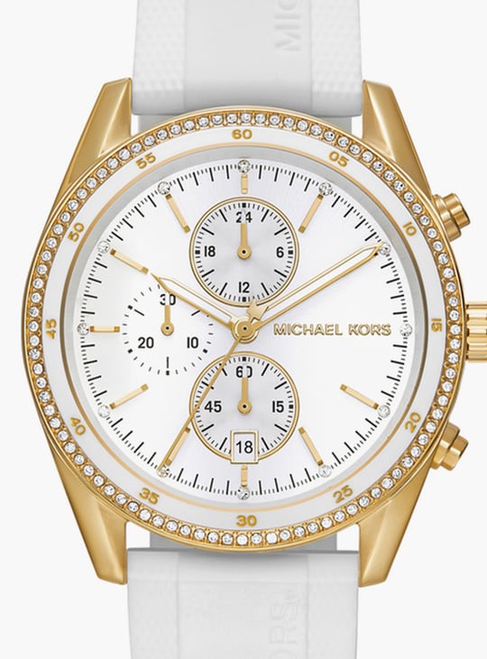 Michael Kors Hadyn Chronograph White Dial White Rubber Strap Watch for Women - MK7484 Buy Now By Michael Kors