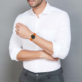 Michael Kors Maritime Three-Hand Analog Black Dial Orange Silicone Strap Watch for Men - MK9157 Buy Now By Michael Kors