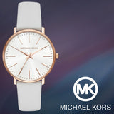 Michael Kors Pyper Quartz White Dial White Leather Strap Watch For Women - MK2800 Buy Now By Michael Kors