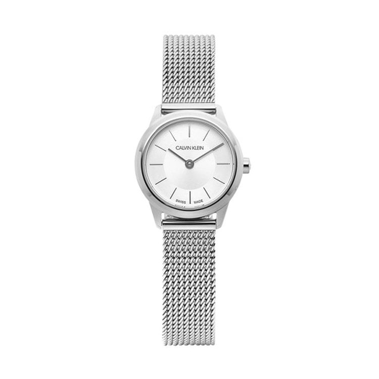 Calvin Klein Minimal White Dial Silver Mesh Bracelet Watch for Women - K3M23126 Buy Now By Calvin Klein