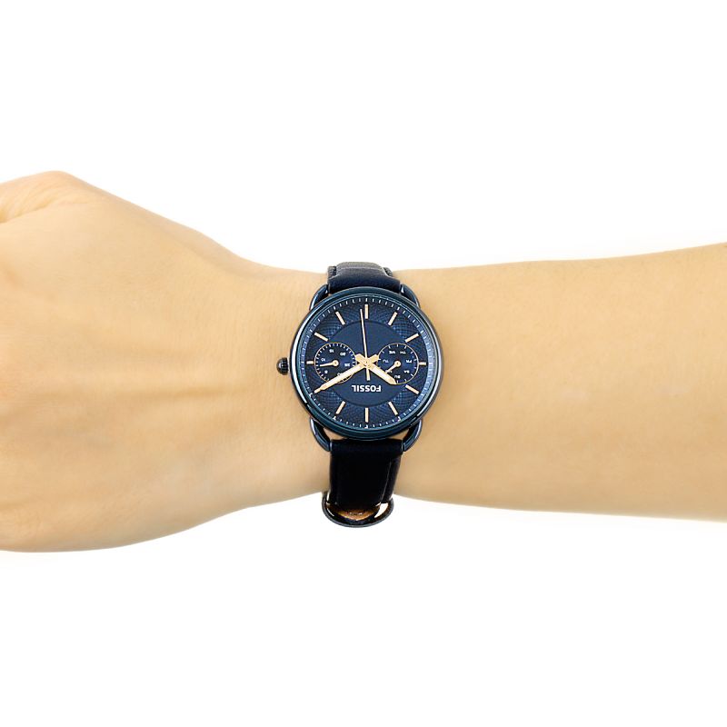 Fossil Tailor Blue Dial Blue Leather Strap Watch for Women - ES4092 Buy Now By Fossil