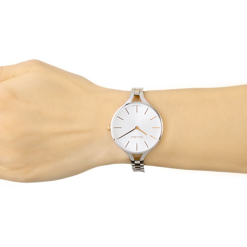 Calvin Klein Graphic Silver Dial Silver Steel Strap Watch for Women - K7E23B46 Buy Now By Calvin Klein