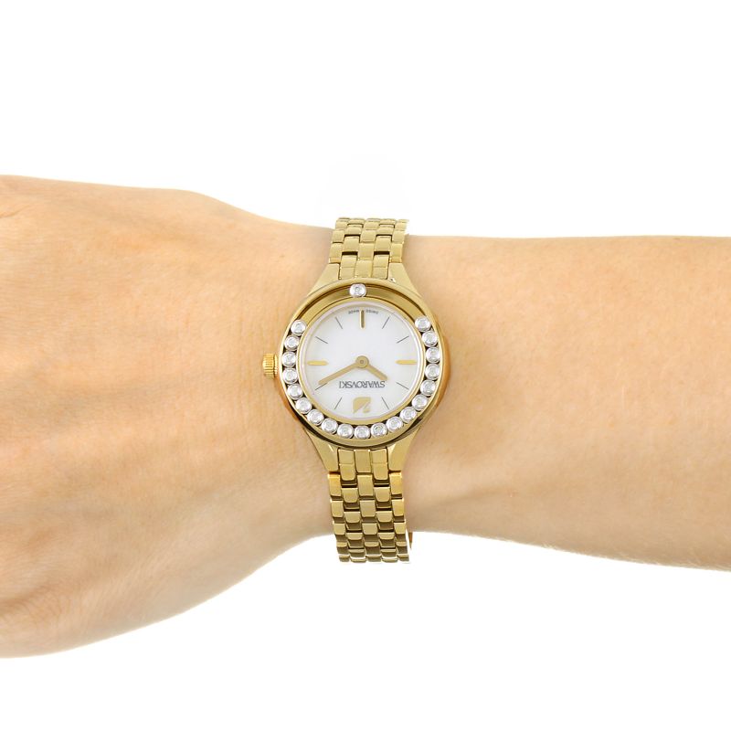 Swarovski Lovely Crystals White Dial Gold Steel Strap Watch for Women - 5242895 Buy Now By Swarovski