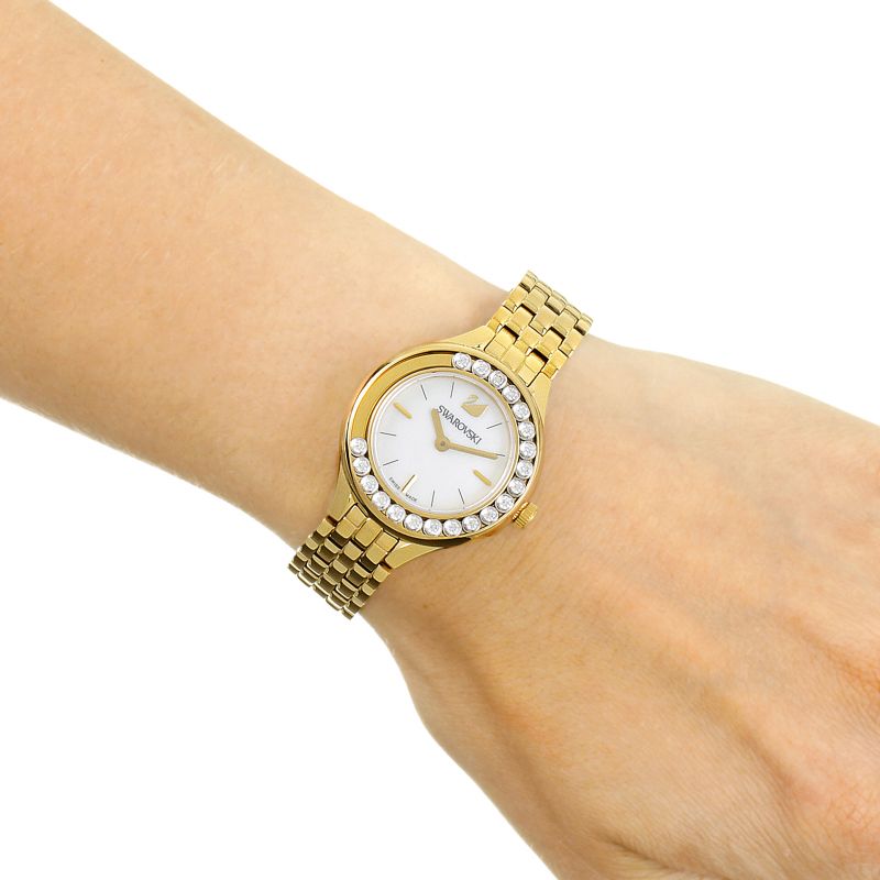 Swarovski Lovely Crystals White Dial Gold Steel Strap Watch for Women - 5242895 Buy Now By Swarovski