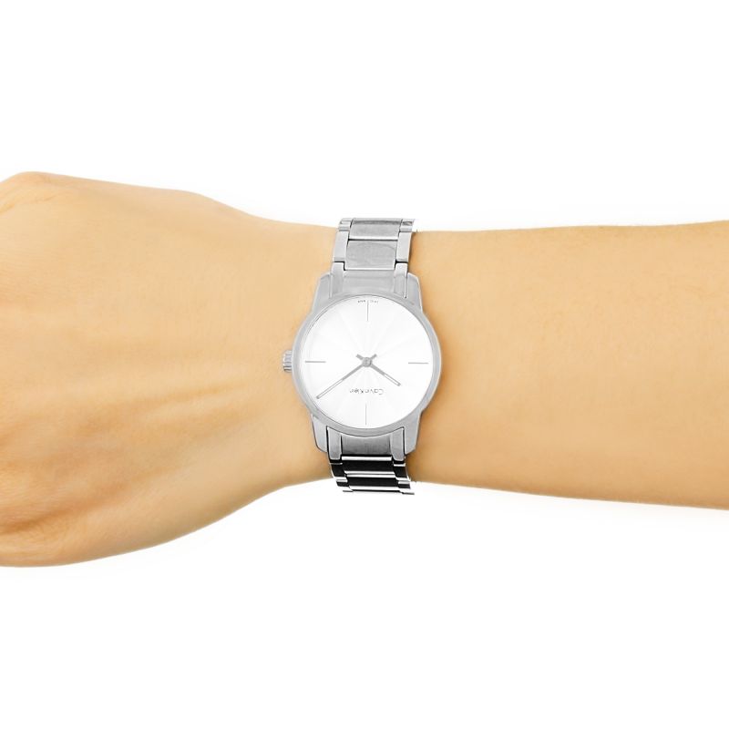 Calvin Klein City White Dial Silver Steel Strap Watch for Women - K2G23146 Buy Now By Calvin Klein