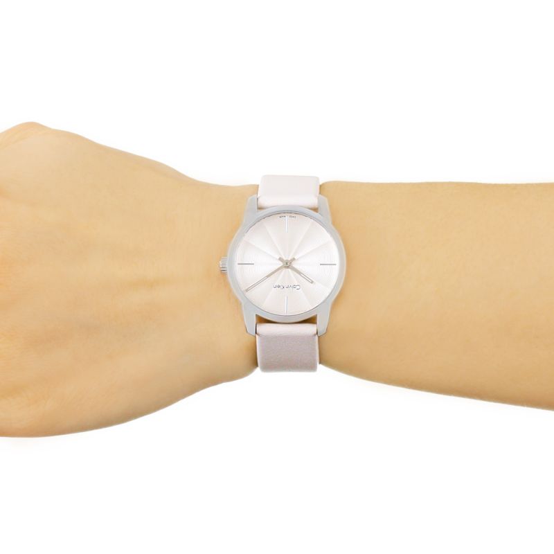 Calvin Klein City White Dial White Leather Strap Watch for Women - K2G231XH Buy Now By Calvin Klein
