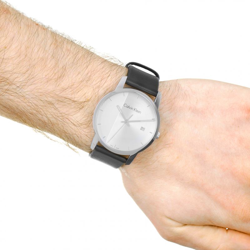 Calvin Klein City Silver Dial Black Steel Strap Watch for Men - K2G2G1CX Buy Now By Calvin Klein