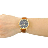 Movado Heritage Celestograf Navy Blue Dial Brown Leather Strap Watch For Women - 3650010 Buy Now By Movado