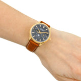 Movado Heritage Celestograf Navy Blue Dial Brown Leather Strap Watch For Women - 3650010 Buy Now By Movado