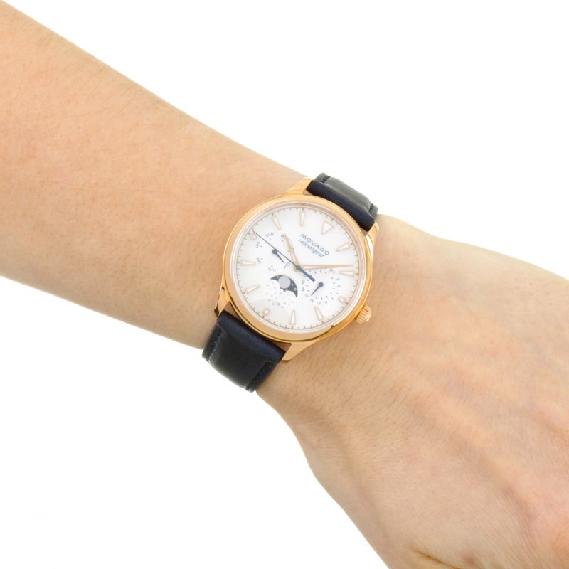 Movado Heritage Celestograf White Mother of Pearl Dial Blue Leather Strap Watch For Women - 3650011 Buy Now By Movado