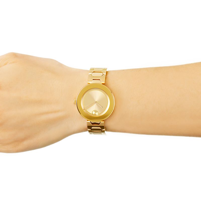 Movado Bold Gold Dial Gold Steel Strap Watch For Women - 3600382 Buy Now By Movado