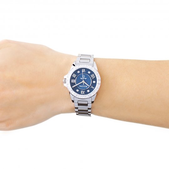 Bulova Marine Star Blue Dial Silver Steel Strap Watch for Women - 96R215 Buy Now By Bulova