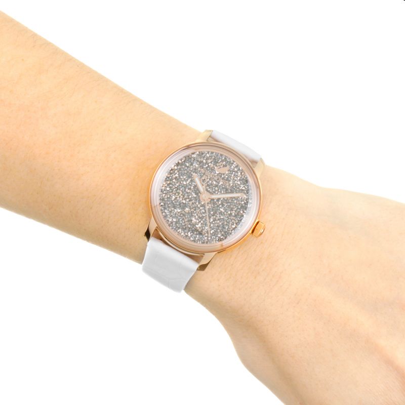 Swarovski Crystalline Hours Quartz Grey Dial Black Leather Strap Watch for Women - 5344635 Buy Now By Swarovski