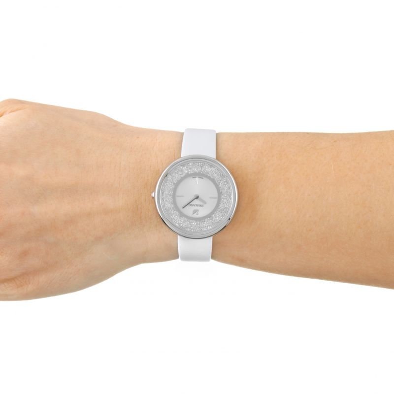 Swarovski Crystalline Pure White Dial White Leather Strap Watch for Women - 5275046 Buy Now By Swarovski