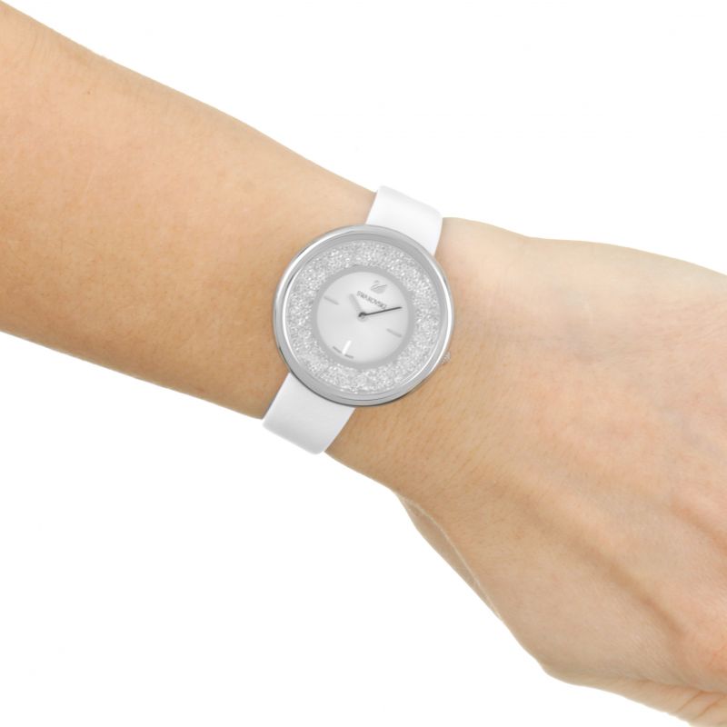 Swarovski Crystalline Pure White Dial White Leather Strap Watch for Women - 5275046 Buy Now By Swarovski