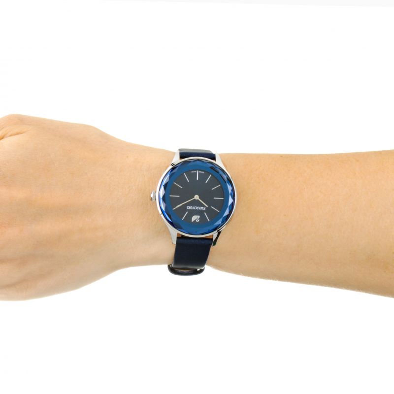 Swarovski Octea Nova Blue Dial Blue Leather Strap Watch for Women - 5295349 Buy Now By Swarovski