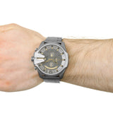Diesel Mega Chief Chronograph Grey Dial Grey Steel Strap Watch For Men - DZ4466 Buy Now By Diesel