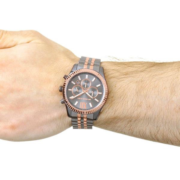 Michael Kors Lexington Chronograph Black Dial Two Tone Steel Strap Watch for Men - MK8561 Buy Now By Michael Kors