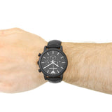 Emporio Armani Luigi Chronohraph Black Dial Black Leather Strap Watch For Men - AR1970 Buy Now By Emporio Armani