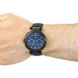 Versace V-Racer Aion Chronograph Black Dial Black Leather Strap Watch for Men - VBR030017 Buy Now By Versace