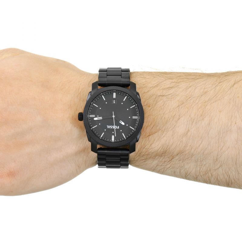 Fossil Machine Black Dial Black Steel Strap Watch for Men - FS4775 Buy Now By Fossil
