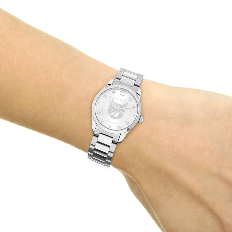 Gucci G Timeless Quartz Silver Dial Silver Steel Strap Watch For Women - YA126595 Buy Now By Gucci