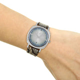 Gucci Grip Vintage Blue Dial Snakeskin Brown Leather Strap Watch for Women - YA152401 Buy Now By Gucci