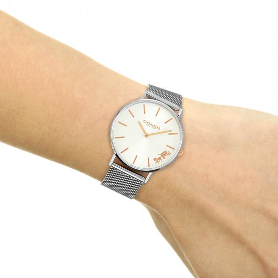 Coach Perry White Dial Silver Mesh Bracelet Watch for Women - 14503124 Buy Now By Coach