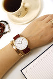 Daniel Wellington Classic Roselyn White Dial Maroon Nylon Strap Watch For Women - DW00100267 Buy Now By Daniel Wellington