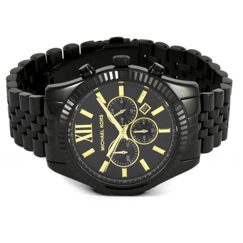 Michael Kors Lexington Chronograph Black Dial Black Steel Strap Watch for Men - MK8603 Buy Now By Michael Kors