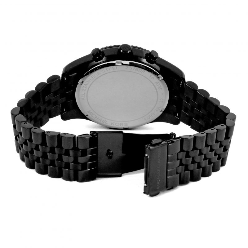 Michael Kors Lexington Chronograph Crystals Silver Dial Black Steel Strap Watch for Men - MK8605 Buy Now By Michael Kors