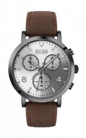 Hugo Boss Spirit White Dial Brown Nylon Strap Watch for Men - 1513690 Buy Now By Hugo Boss