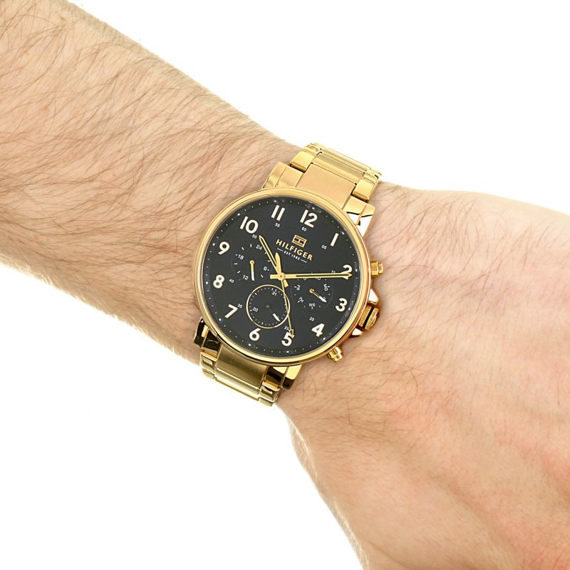 Tommy Hilfiger Daniel Chronograph Blue Dial Gold Steel Strap Watch for Men - 1710384 Buy Now By Tommy Hilfiger