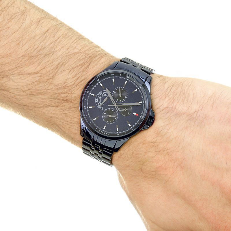 Tommy Hilfiger Shawn Quartz Blue Dial Blue Steel Strap Watch for Men - 1791618 Buy Now By Tommy Hilfiger