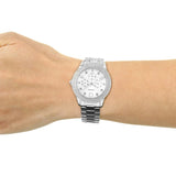 Guess Bedazzle Diamonds Silver Dial Silver Steel Strap Watch For Women - W1097L1 Buy Now By Guess