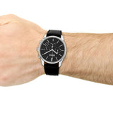 Hugo Boss Time One Chronograph Black Dial Black Leather Strap Watch for Men - 1513430 Buy Now By Hugo Boss