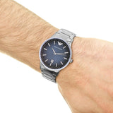 Emporio Armani Renato Quartz Blue Dial Silver Steel Strap Watch For Men - AR11182 Buy Now By Emporio Armani