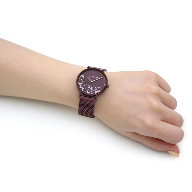Coach Perry Purple Dial Purple Mesh Bracelet Watch for Women - 14503484 Buy Now By Coach