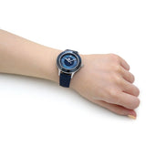 Swarovski Octea Lux Moon Crystal Blue Dial Blue Leather Strap Watch for Women - 5516305 Buy Now By Swarovski