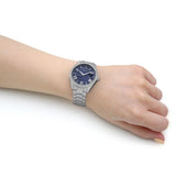 Guess Luna Diamonds Blue Dial Silver Steel Strap Watch for Women - GW0307L1 Buy Now By Guess