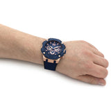 Guess Navigator Chronograph Blue Dial Blue Rubber Strap Watch for Men - GW0264G4 Buy Now By Guess