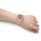 Guess Glitter Diamonds Pink Dial Rose Gold Steel Strap Watch for Women - GW0405L3 Buy Now By Guess