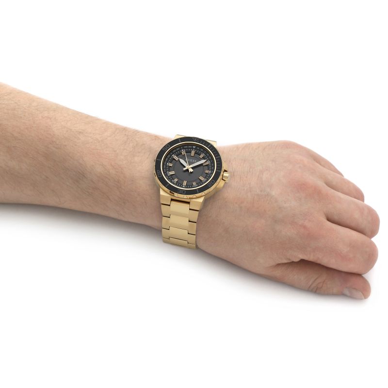 Guess Track Grey Dial Gold Steel Strap Watch for Men - GW0426G2 Buy Now By Guess