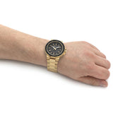 Guess Track Grey Dial Gold Steel Strap Watch for Men - GW0426G2 Buy Now By Guess