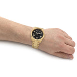 Guess Connoisseur Black Dial Gold Steel Strap Watch for Men - GW0265G3 Buy Now By Guess