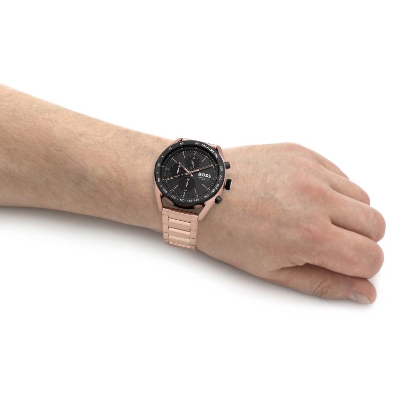 Hugo Boss Trophy Grey Dial Rose Gold Steel Strap Watch for Men - 1513632 Buy Now By Hugo Boss