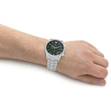 Emporio Armani Paolo Chronograph Green Dial Silver Steel Strap Watch For Men - AR11529 Buy Now By Emporio Armani