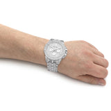Bulova Crystal Collection Pave Silver Dial with Crystals Silver Steel Strap Watch for Men - 96C134 Buy Now By Bulova