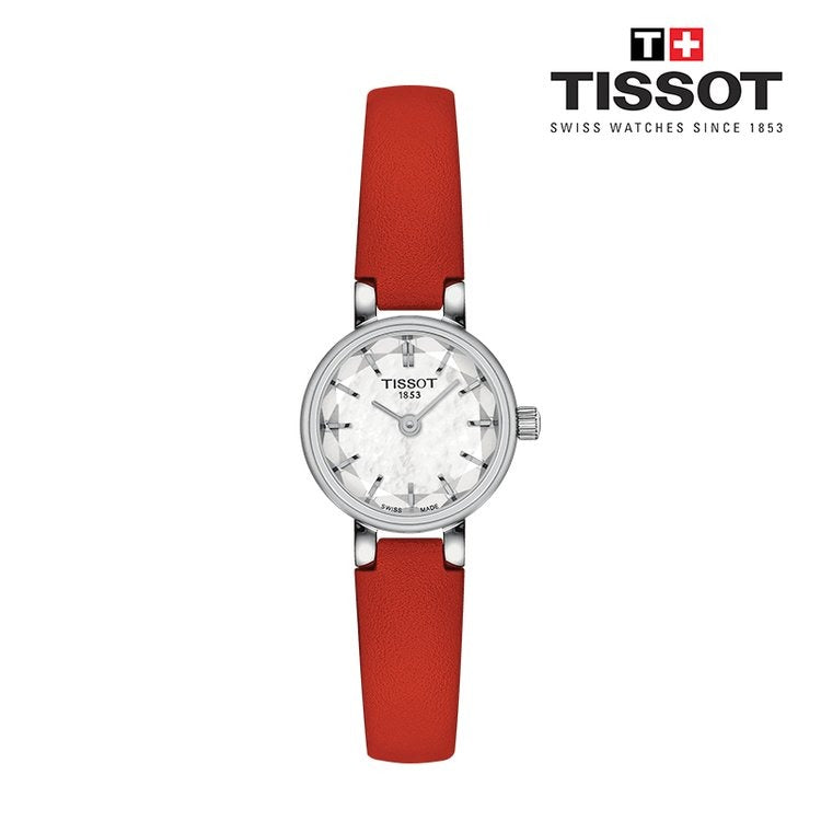 Tissot Lovely Round Mother of Pearl Dial Red Leather Strap Watch for Women - T140.009.16.111.00 Buy Now By Tissot